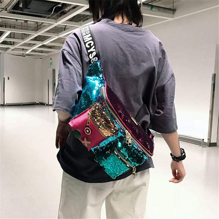 Large Multicolor Sequins Decorative Chest Bag | SandyKandy Limited Co