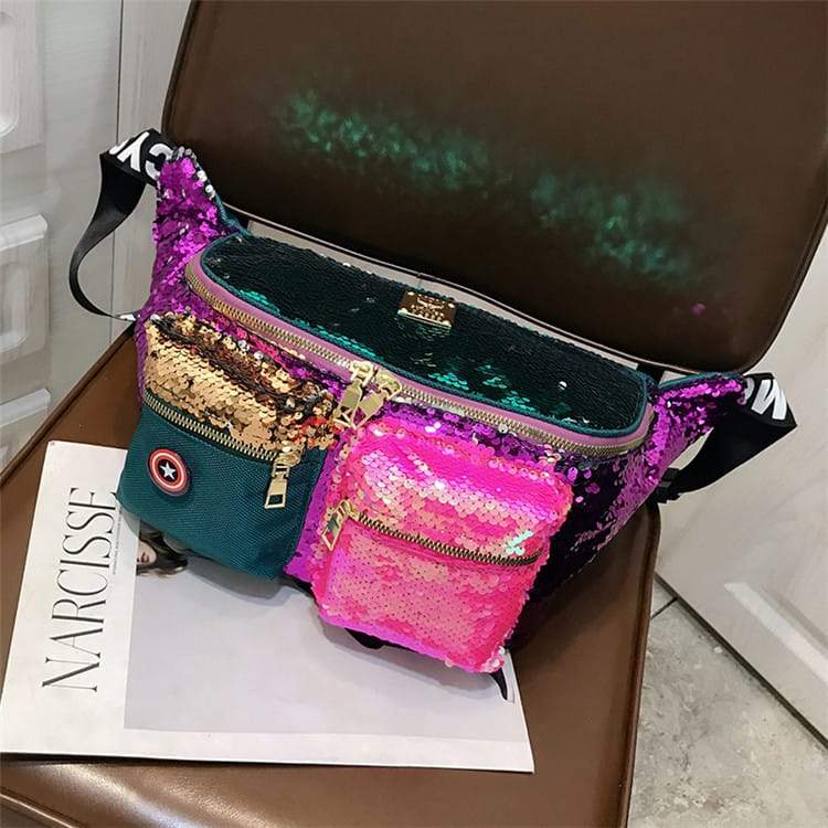 Large Multicolor Sequins Decorative Chest Bag | SandyKandy Limited Co