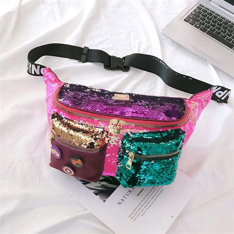Large Multicolor Sequins Decorative Chest Bag | SandyKandy Limited Co