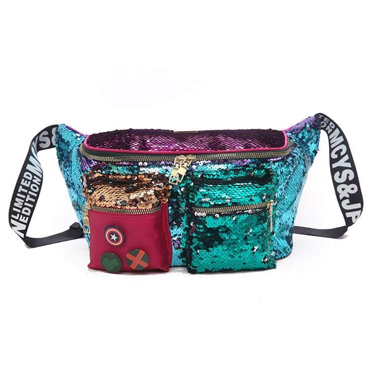 Large Multicolor Sequins Decorative Chest Bag | SandyKandy Limited Co