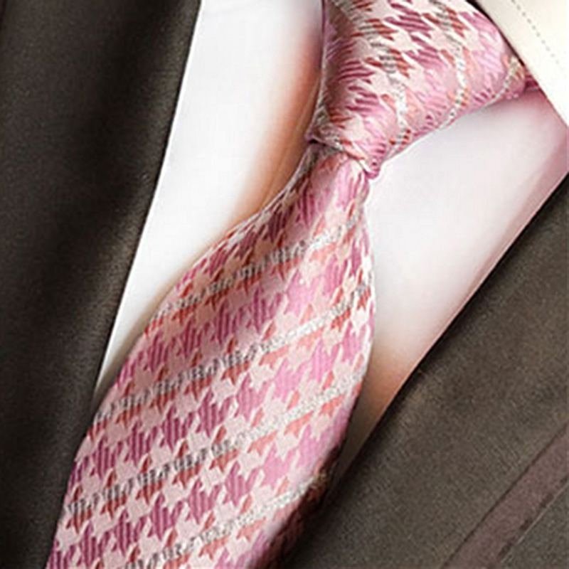 Men Bright Color 8cm Polyester Tie Diamond Pattern Pocket Square Set | SandyKandy Limited Co