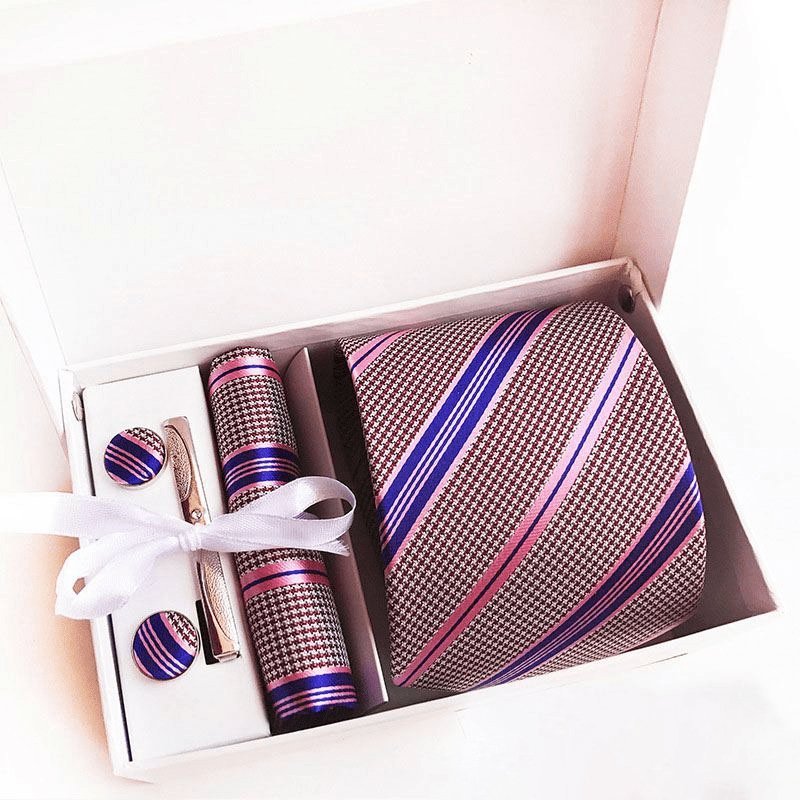 Men's 5 Piece Tie Accessory Gift Set Weave