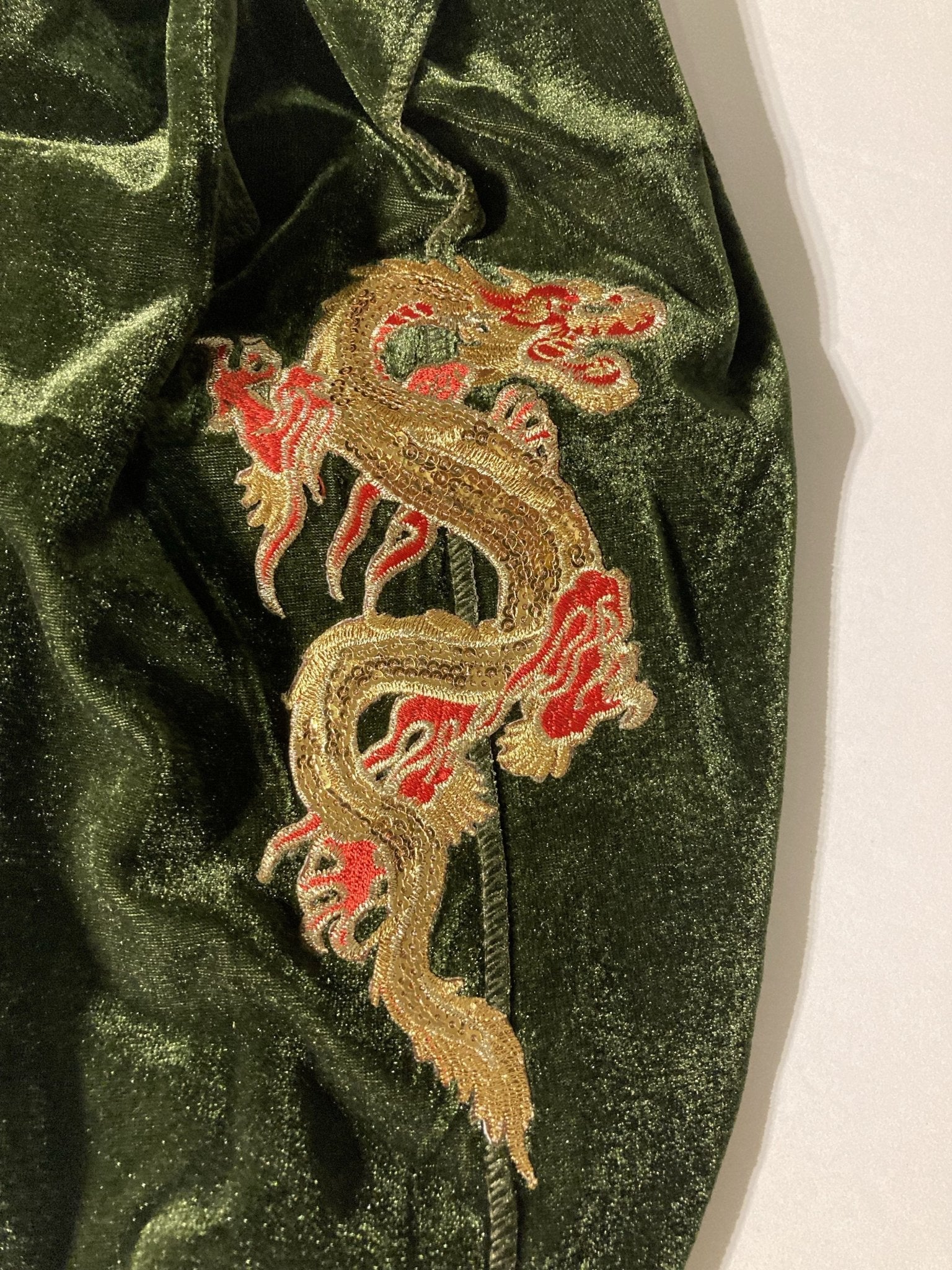 Men's Dragon Embroidered Velvet Du Rag | SandyKandy Limited Co