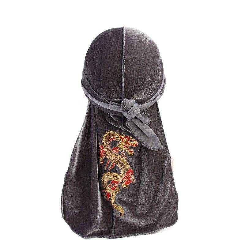 Men's Dragon Embroidered Velvet Du Rag | SandyKandy Limited Co