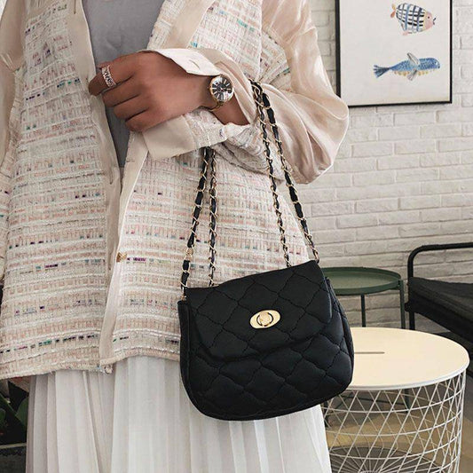 Mini Size Solid Color PU Leather Stitching Design Casual Bag
