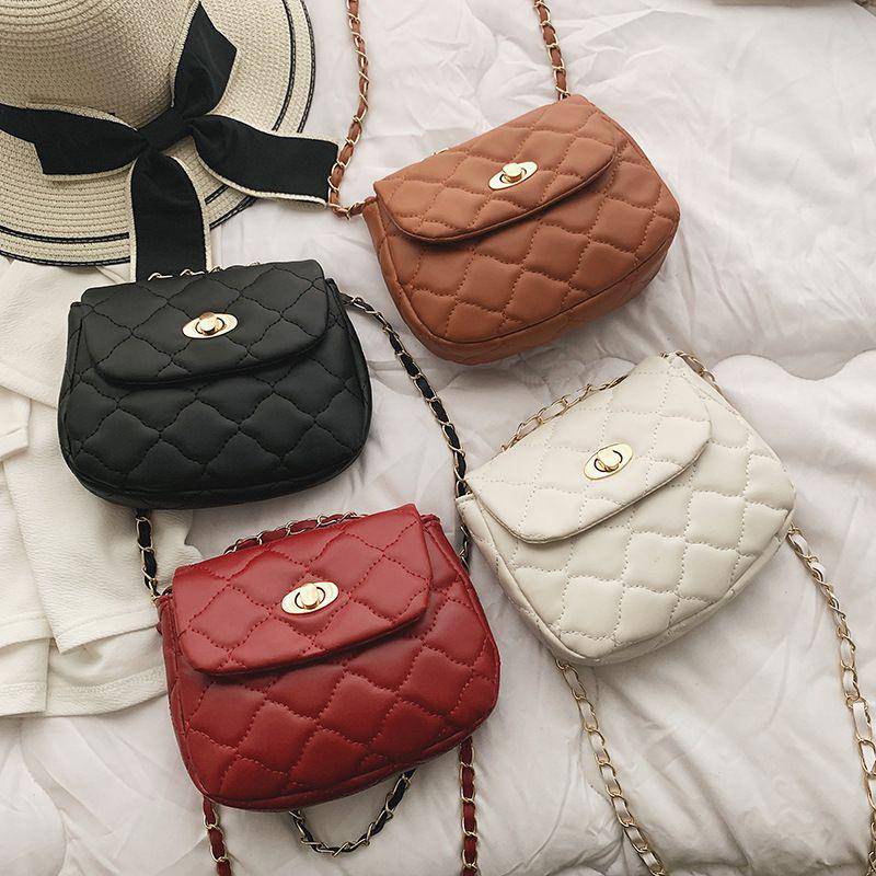 Mini Size Solid Color PU Leather Stitching Design Casual Bag | SandyKandy Limited Co