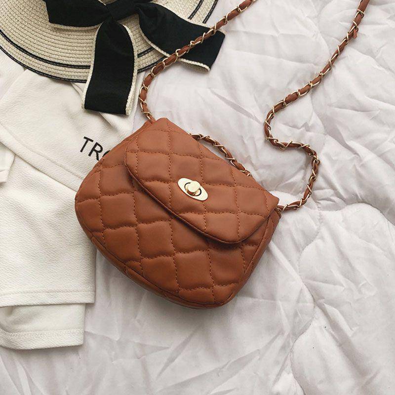 Mini Size Solid Color PU Leather Stitching Design Casual Bag | SandyKandy Limited Co