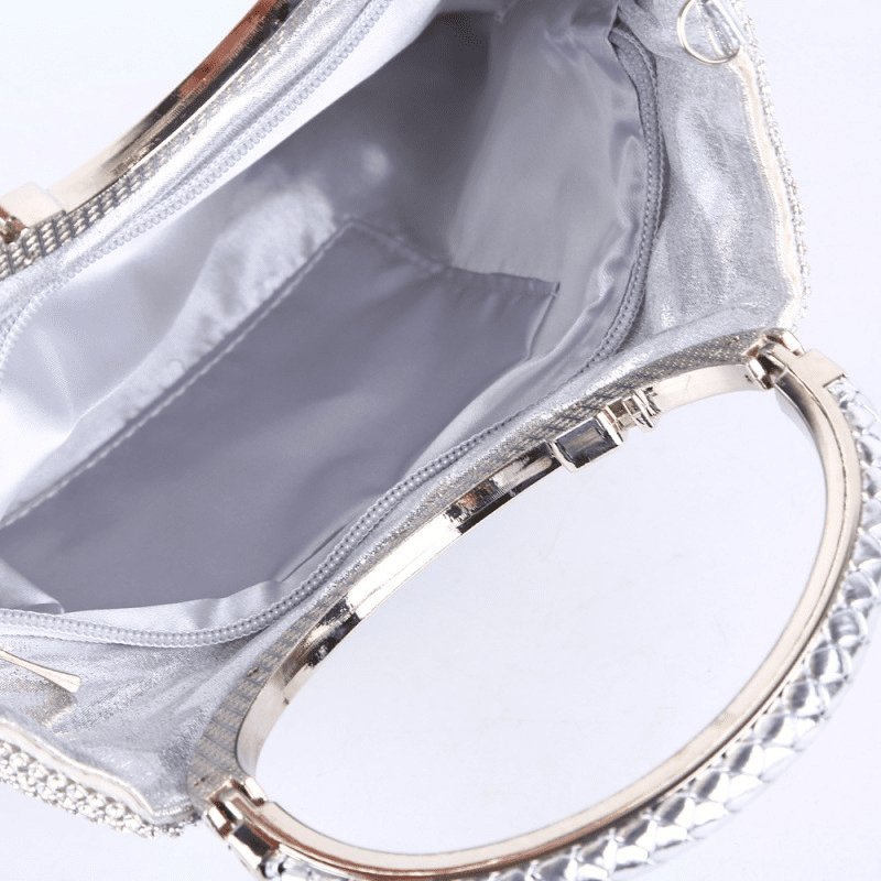 Multi Rhinestone Inlay Solid Color Shoulder Handle Evening Bag | SandyKandy Limited Co
