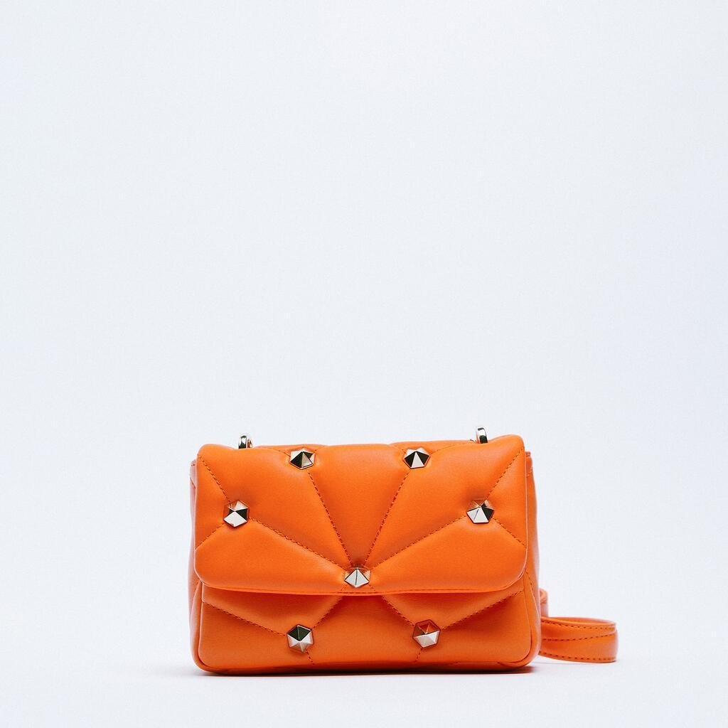 Rivet Decorative Flap Buckle Design Solid Color Crossbody Bag | SandyKandy Limited Co