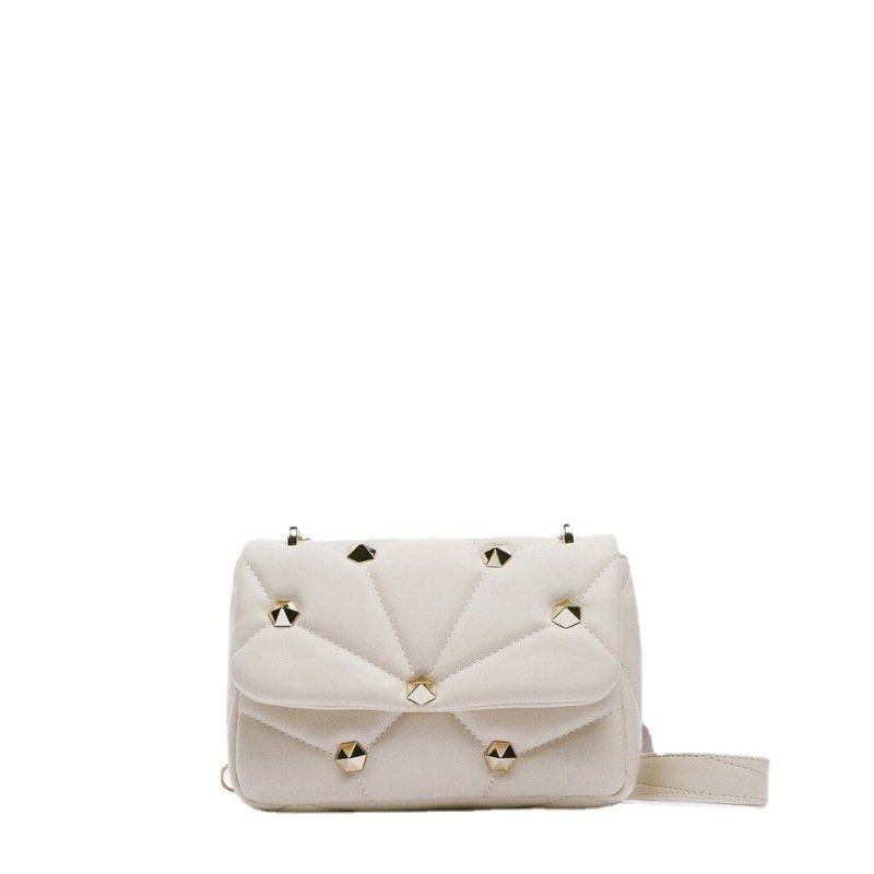 Rivet Decorative Flap Buckle Design Solid Color Crossbody Bag | SandyKandy Limited Co