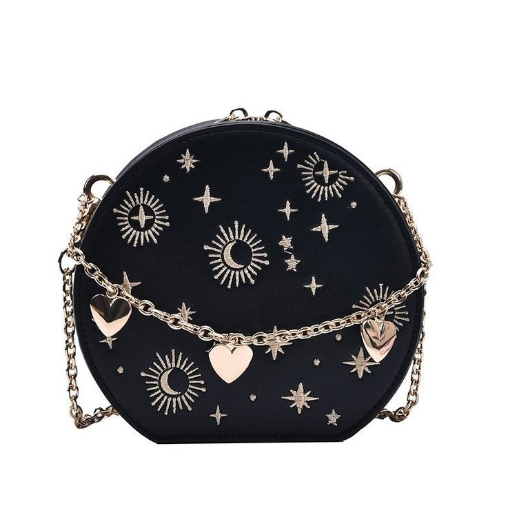 Round Bag Chain Fashion Astrology Embroidery Shoulder Crossbody Bag | SandyKandy Limited Co