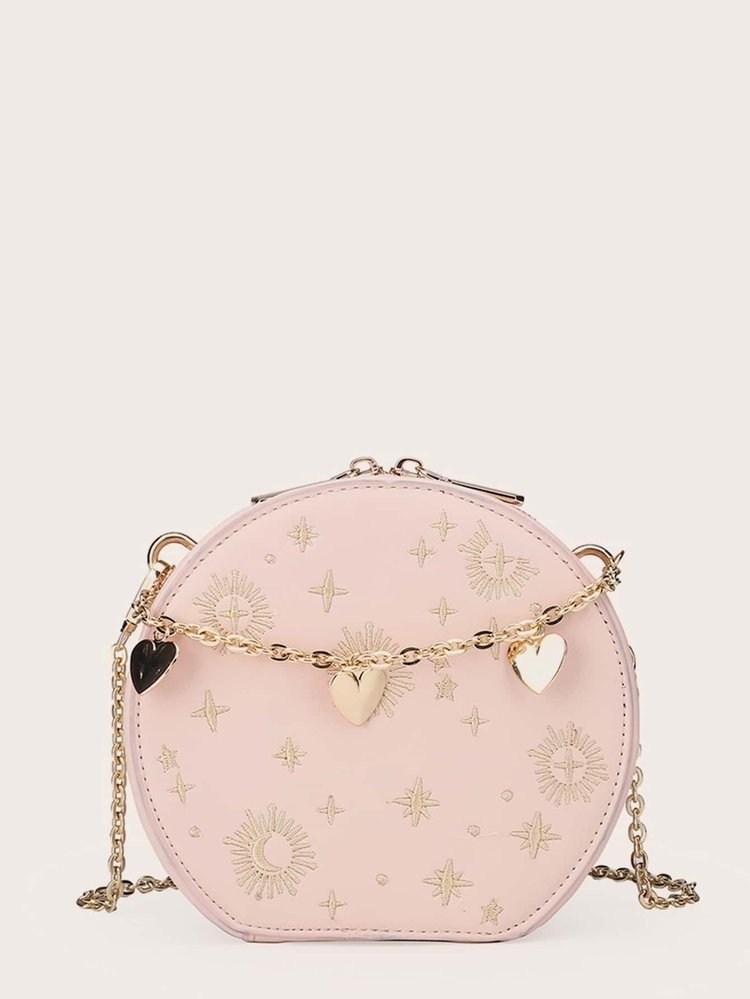 Round Bag Chain Fashion Astrology Embroidery Shoulder Crossbody Bag | SandyKandy Limited Co