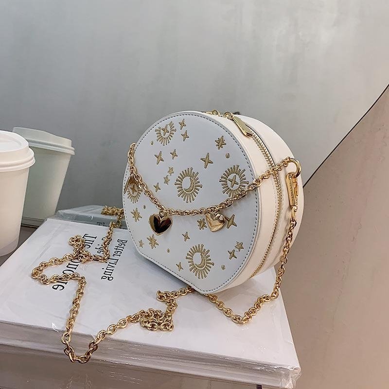 Round Bag Chain Fashion Astrology Embroidery Shoulder Crossbody Bag | SandyKandy Limited Co