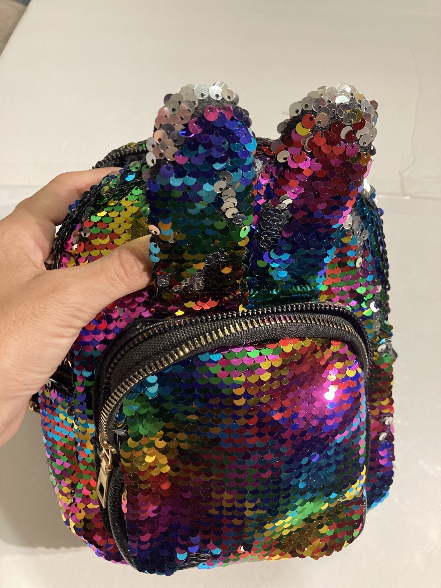 Sequin Decor Rabbit Ear Small Size Backpack | SandyKandy Limited Co