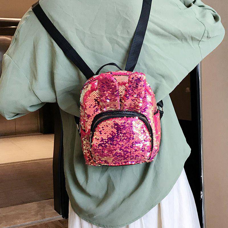 Sequin Decor Rabbit Ear Small Size Backpack | SandyKandy Limited Co