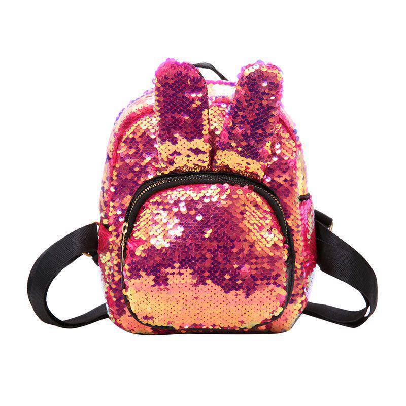 Sequin Decor Rabbit Ear Small Size Backpack | SandyKandy Limited Co