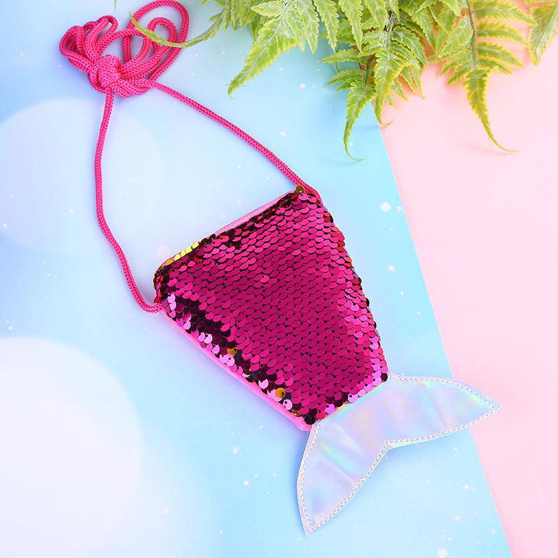 Sequins Decor Fishtail Shape Mini Crossbody Bag | SandyKandy Limited Co