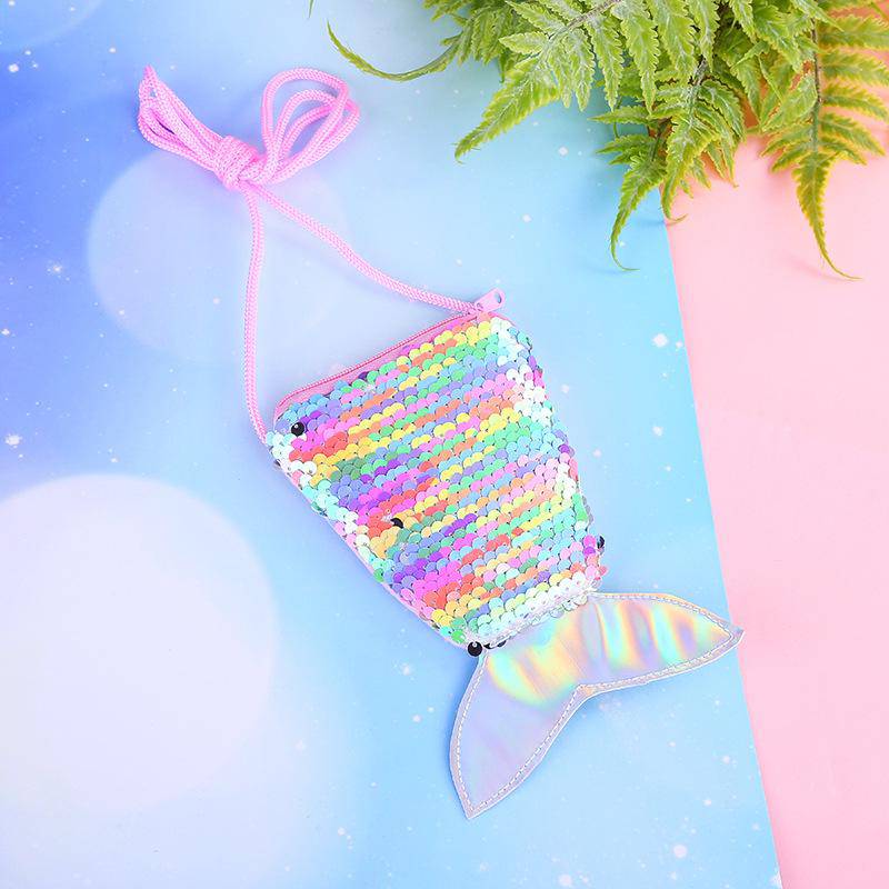 Sequins Decor Fishtail Shape Mini Crossbody Bag | SandyKandy Limited Co