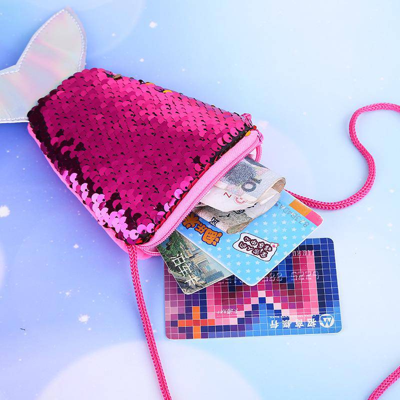 Sequins Decor Fishtail Shape Mini Crossbody Bag | SandyKandy Limited Co