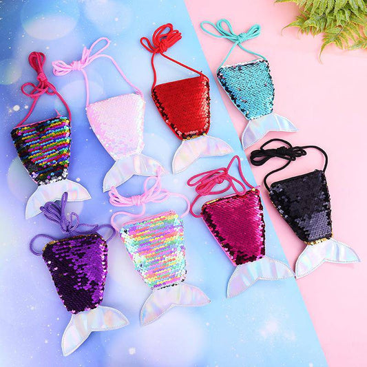 Sequins Decor Fishtail Shape Mini Crossbody Bag | SandyKandy Limited Co
