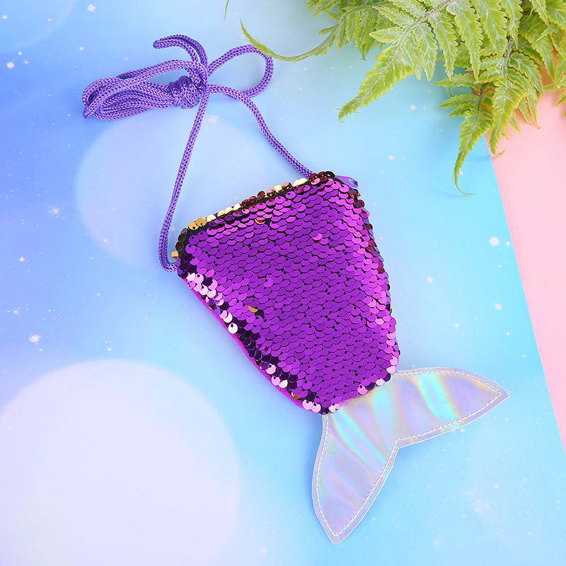 Sequins Decor Fishtail Shape Mini Crossbody Bag | SandyKandy Limited Co
