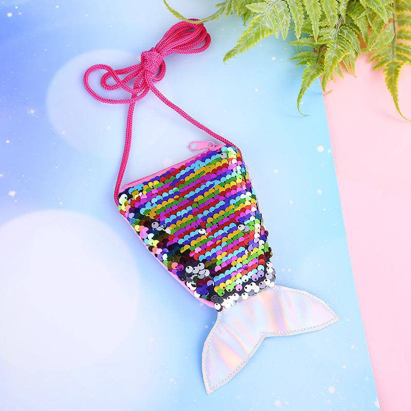 Sequins Decor Fishtail Shape Mini Crossbody Bag | SandyKandy Limited Co