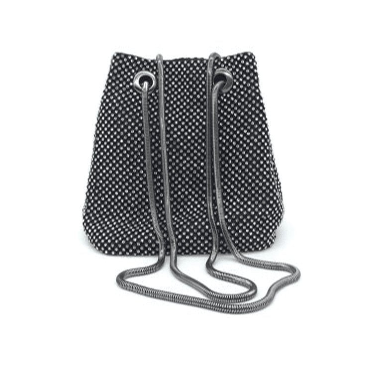 Solid Color Evening Rhinestone Bucket Bag | SandyKandy Limited Co