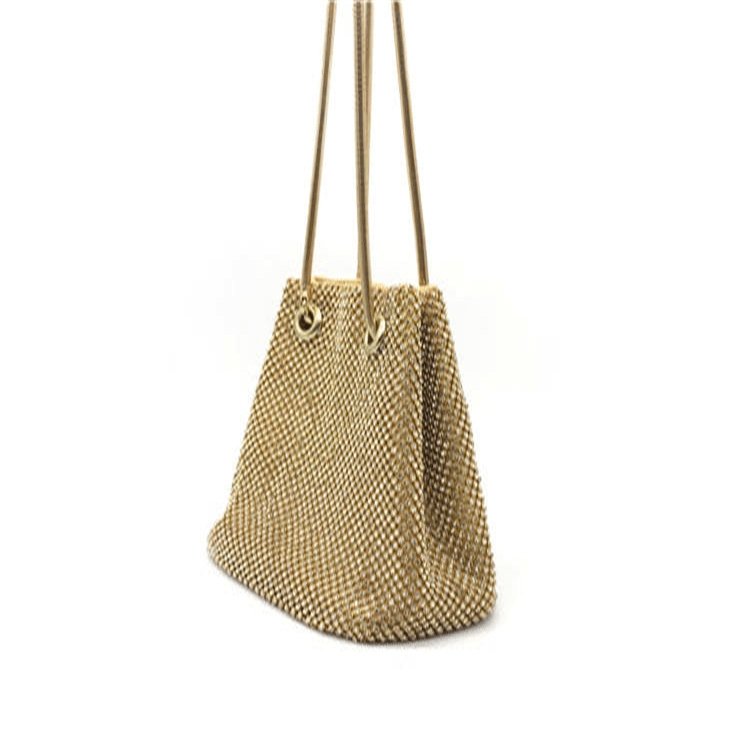 Solid Color Evening Rhinestone Bucket Bag | SandyKandy Limited Co