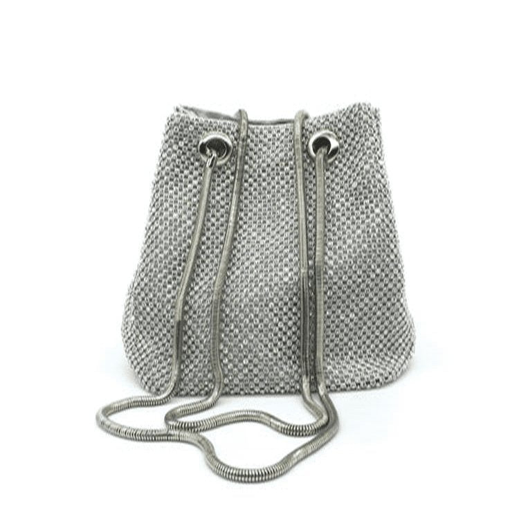 Solid Color Evening Rhinestone Bucket Bag | SandyKandy Limited Co