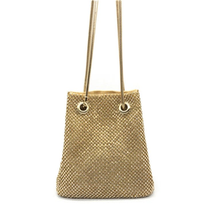 Solid Color Evening Rhinestone Bucket Bag | SandyKandy Limited Co