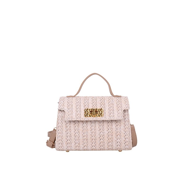 Vintage Flap Buckle Design Straw Crossbody Bag | SandyKandy Limited Co