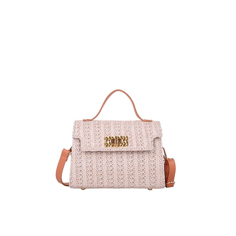 Vintage Flap Buckle Design Straw Crossbody Bag | SandyKandy Limited Co