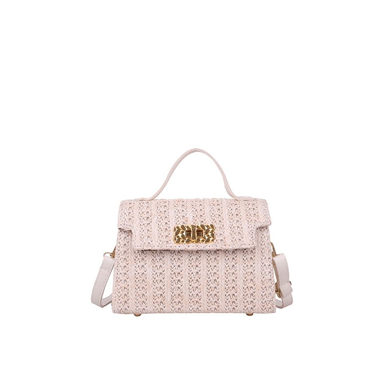 Vintage Flap Buckle Design Straw Crossbody Bag | SandyKandy Limited Co